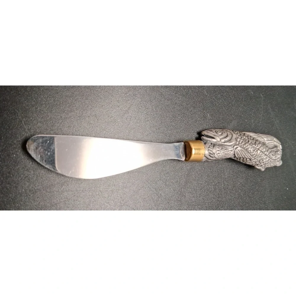 Pewter  Cat, Ram, Fish, Rabbit Stainless Steel Butter knives